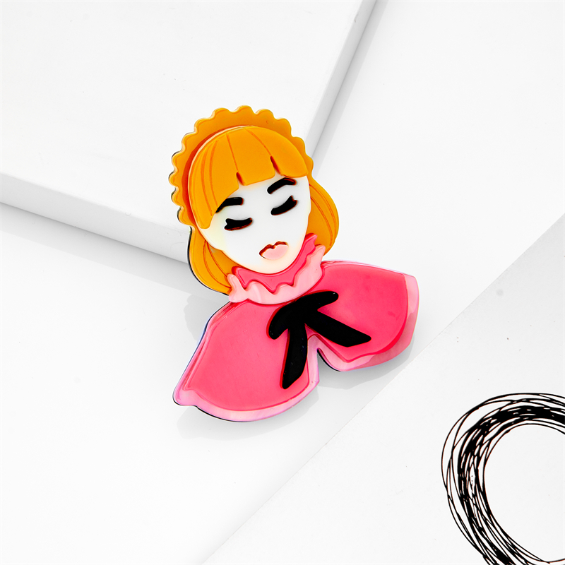 Cute Human Cartoon Arylic Patchwork Brooches display picture 14