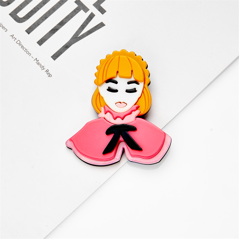 Cute Human Cartoon Arylic Patchwork Brooches display picture 10