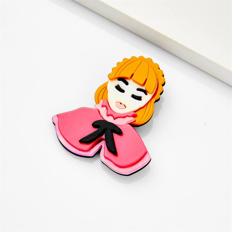 Cute Human Cartoon Arylic Patchwork Brooches display picture 12
