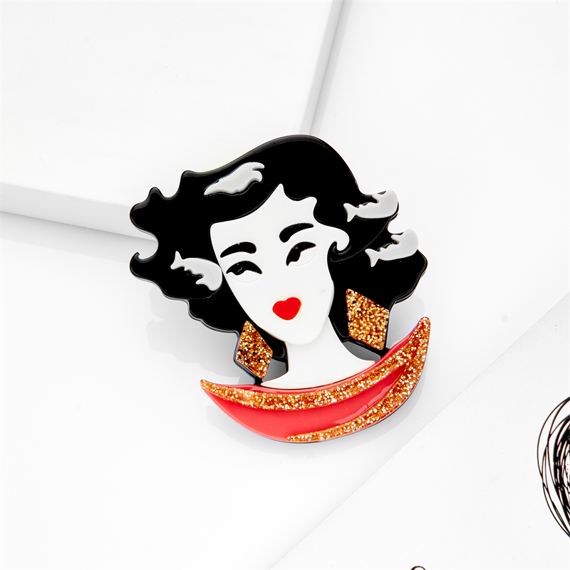 Cute Human Cartoon Arylic Patchwork Brooches display picture 22