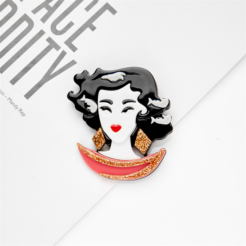 Cute Human Cartoon Arylic Patchwork Brooches display picture 23