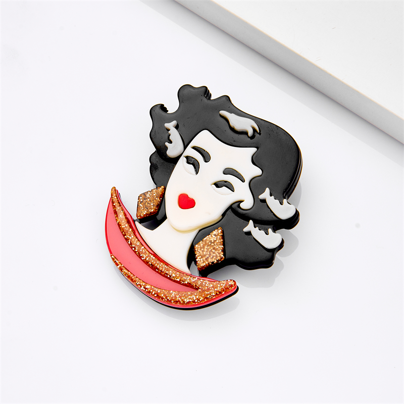 Cute Human Cartoon Arylic Patchwork Brooches display picture 24