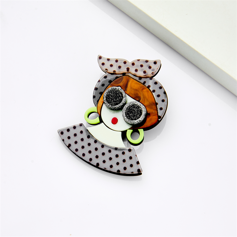 Cute Human Cartoon Arylic Patchwork Brooches display picture 33