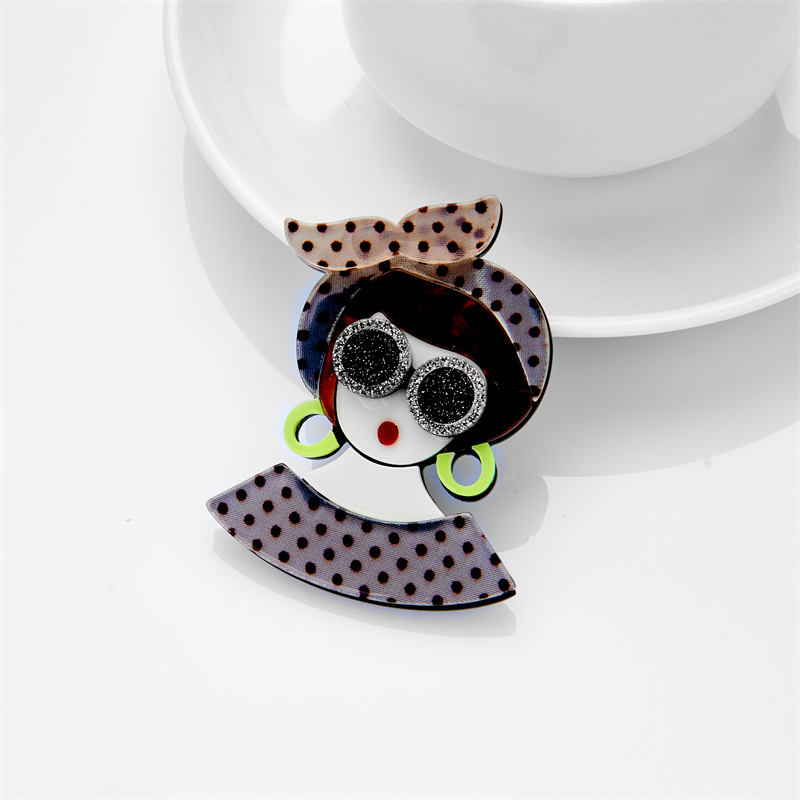 Cute Human Cartoon Arylic Patchwork Brooches display picture 37