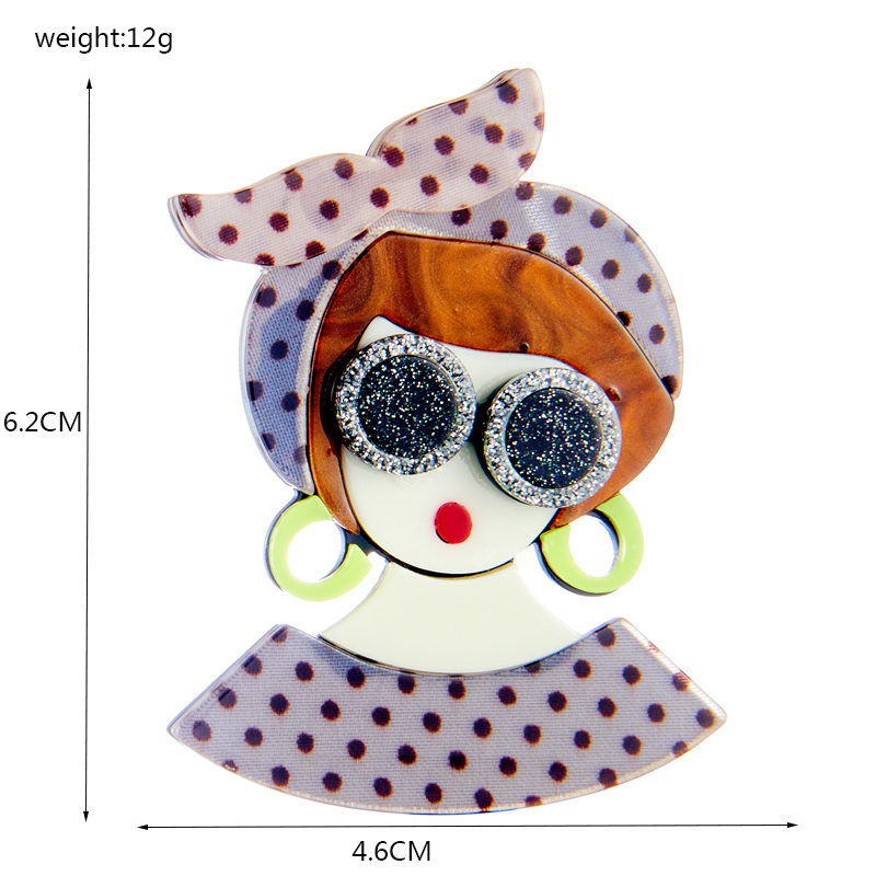 Cute Human Cartoon Arylic Patchwork Brooches display picture 36