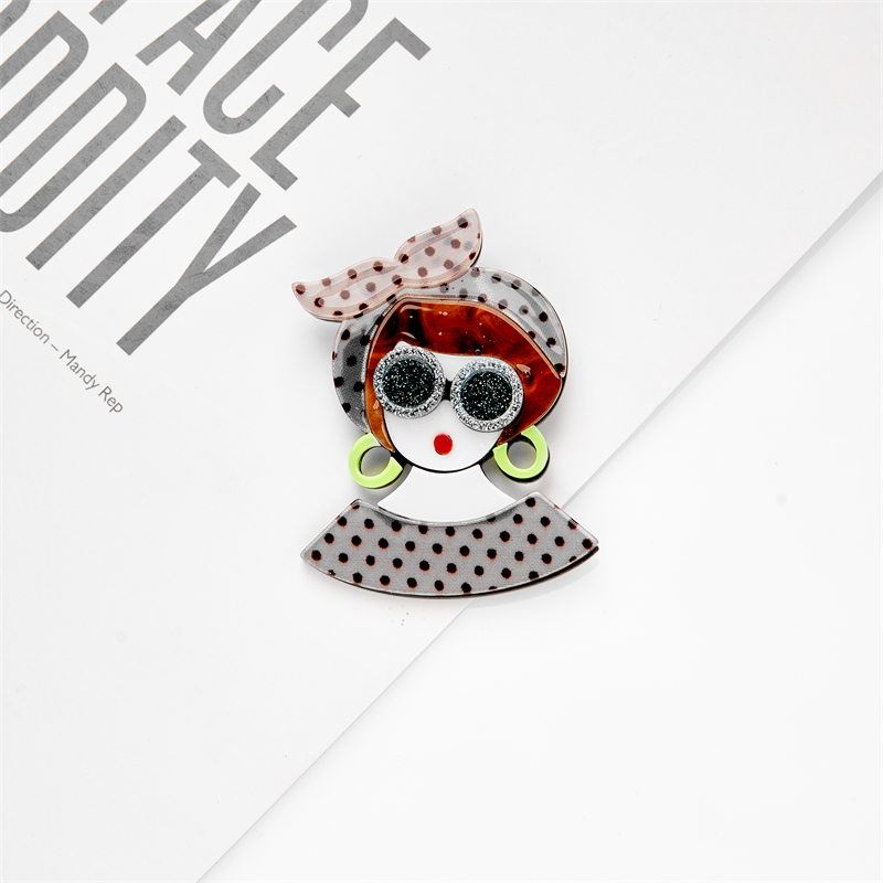 Cute Human Cartoon Arylic Patchwork Brooches display picture 35