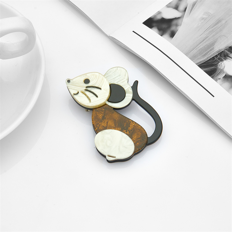 Retro Animal Arylic Patchwork Brooches display picture 3