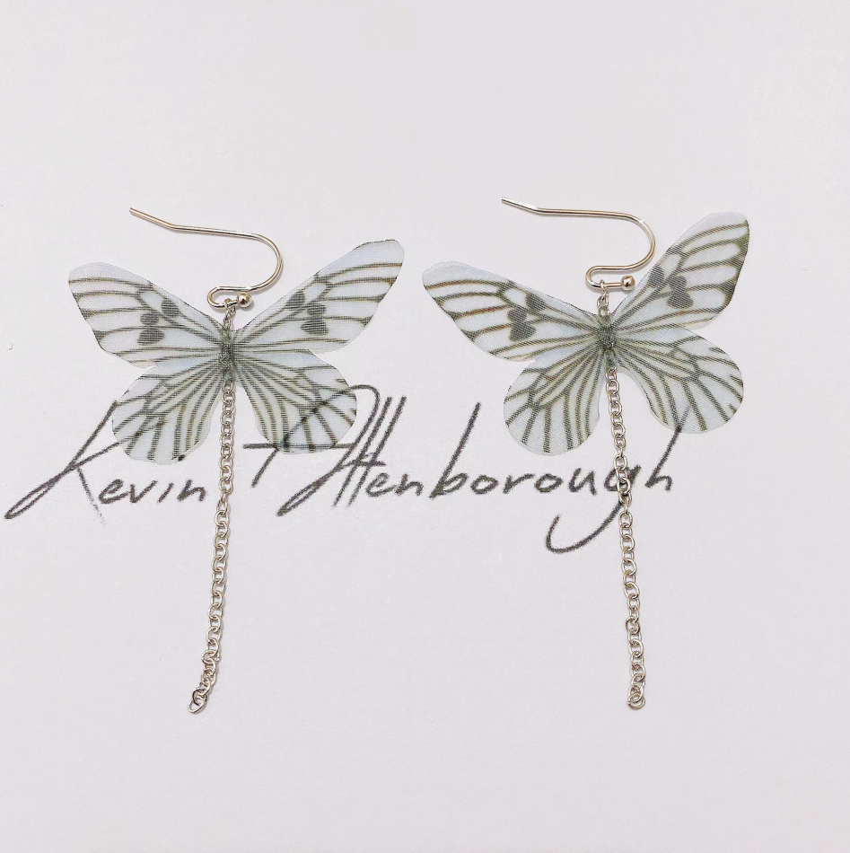 Mode Papillon Argent Sterling Des Boucles D'oreilles 925 Argent Boucles D'oreilles display picture 1