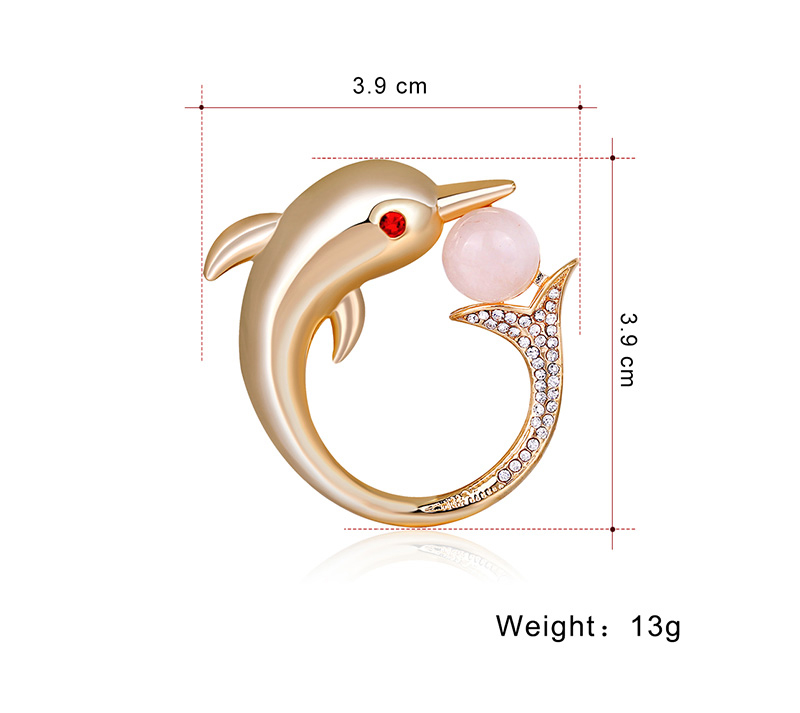Cute Dolphin Alloy Inlay Rhinestone Brooches 1 Piece display picture 3