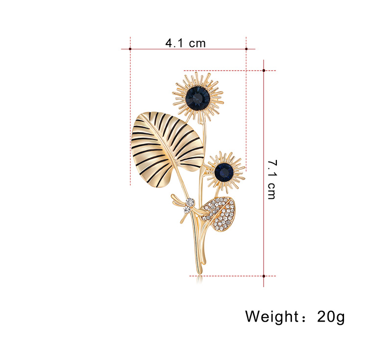 Cute Flower Alloy Plating Rhinestones Brooches display picture 1