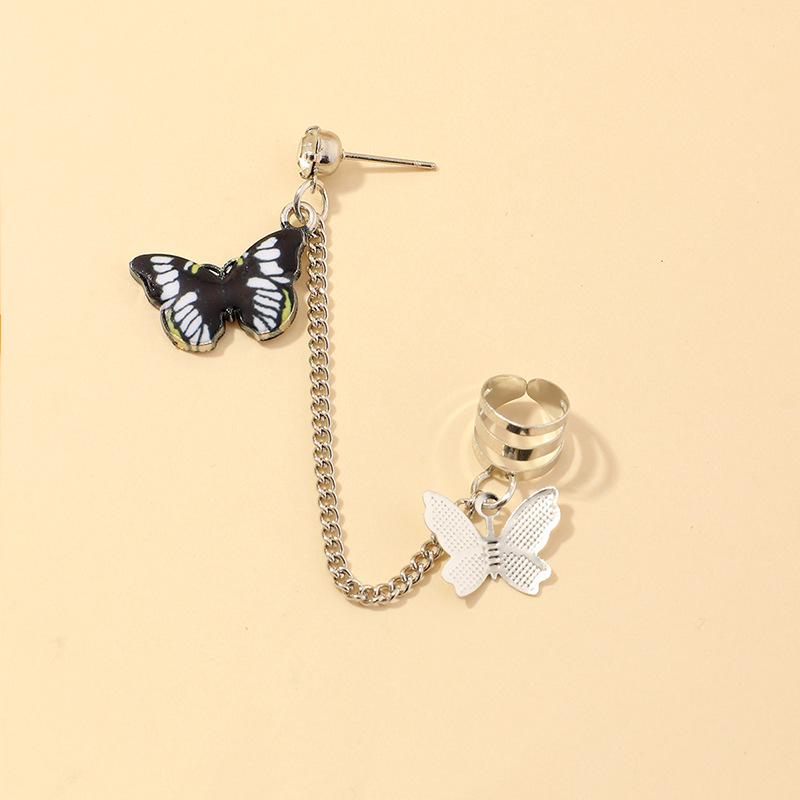 Mode Schmetterling Legierung Ohrstecker Überzug Künstliche Strasssteine Kupfer Ohrringe display picture 4