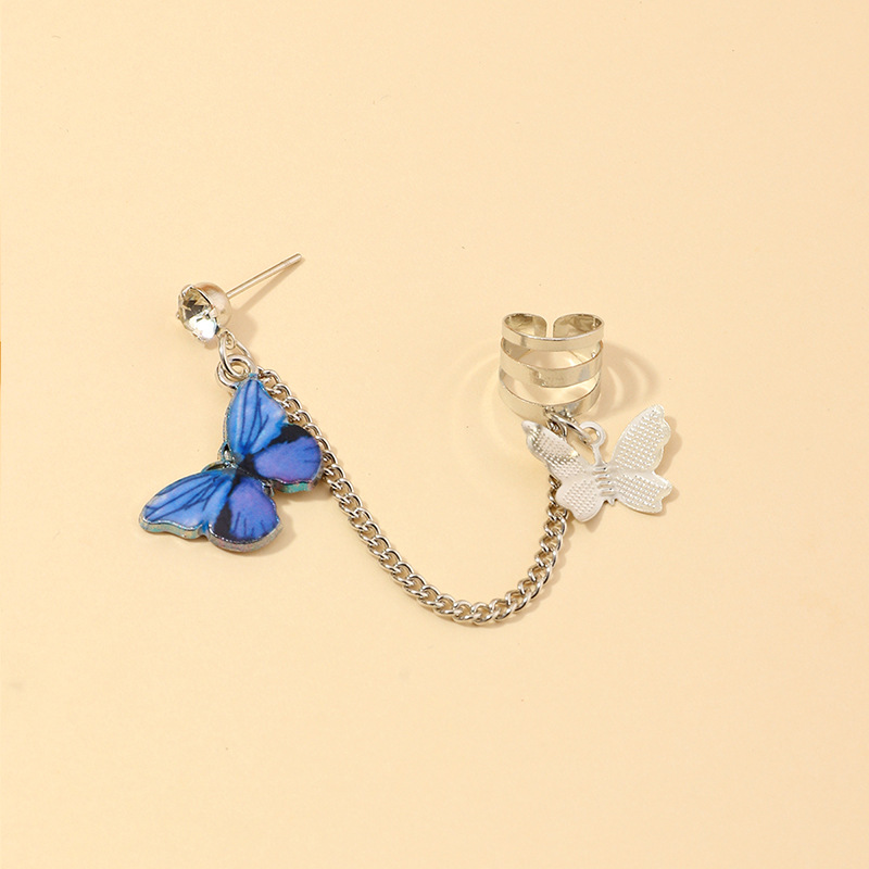 Fashion Butterfly Alloy Ear Studs Plating Artificial Rhinestones Copper Earrings display picture 8