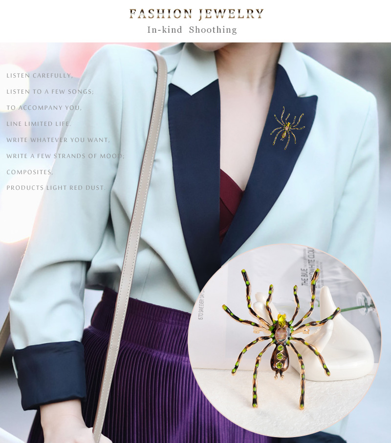 Fashion Spider Alloy Inlay Rhinestone Brooches display picture 6