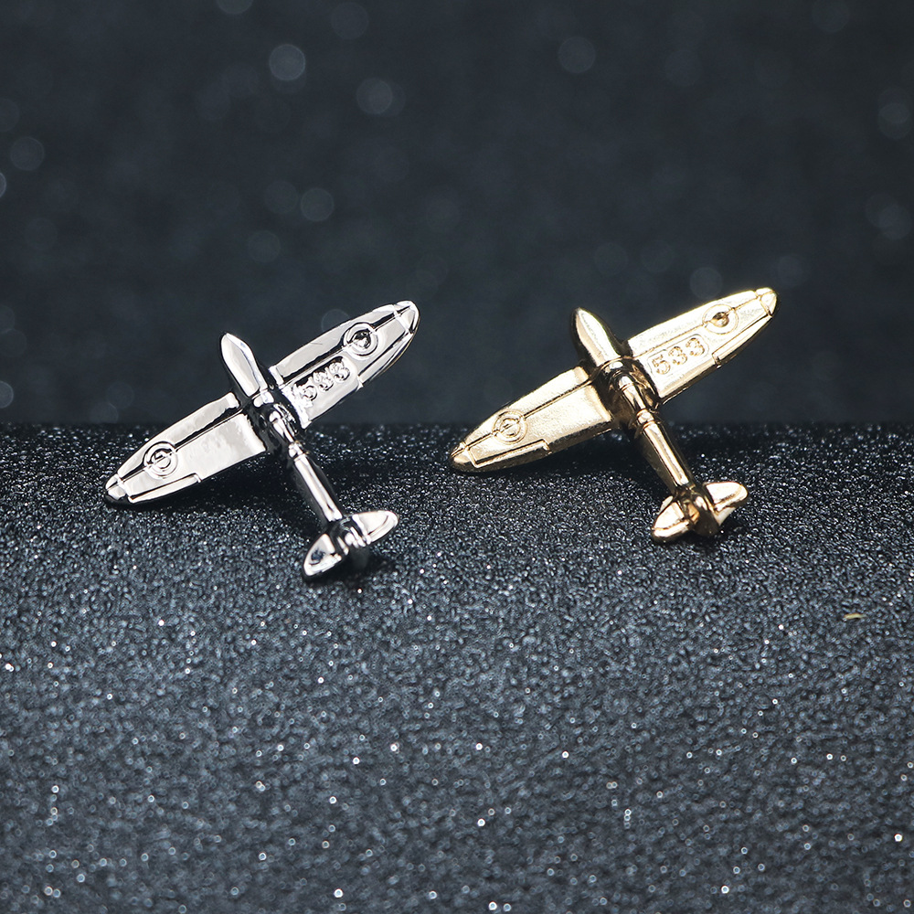 Novelty Fashion British Style Airplane Zinc Plating Unisex Brooches Collar Pin display picture 6