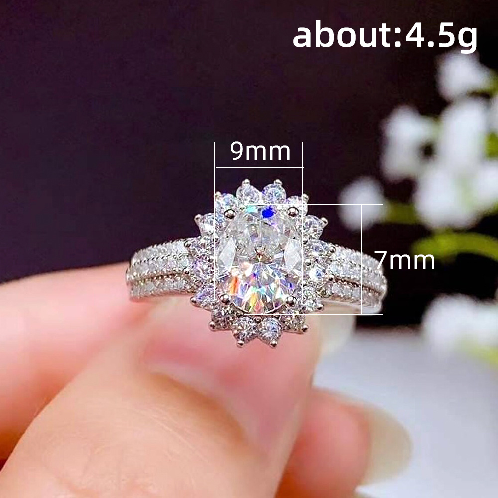 Fashion Flower Copper Rings Plating Diamond Artificial Diamond Copper Rings display picture 5