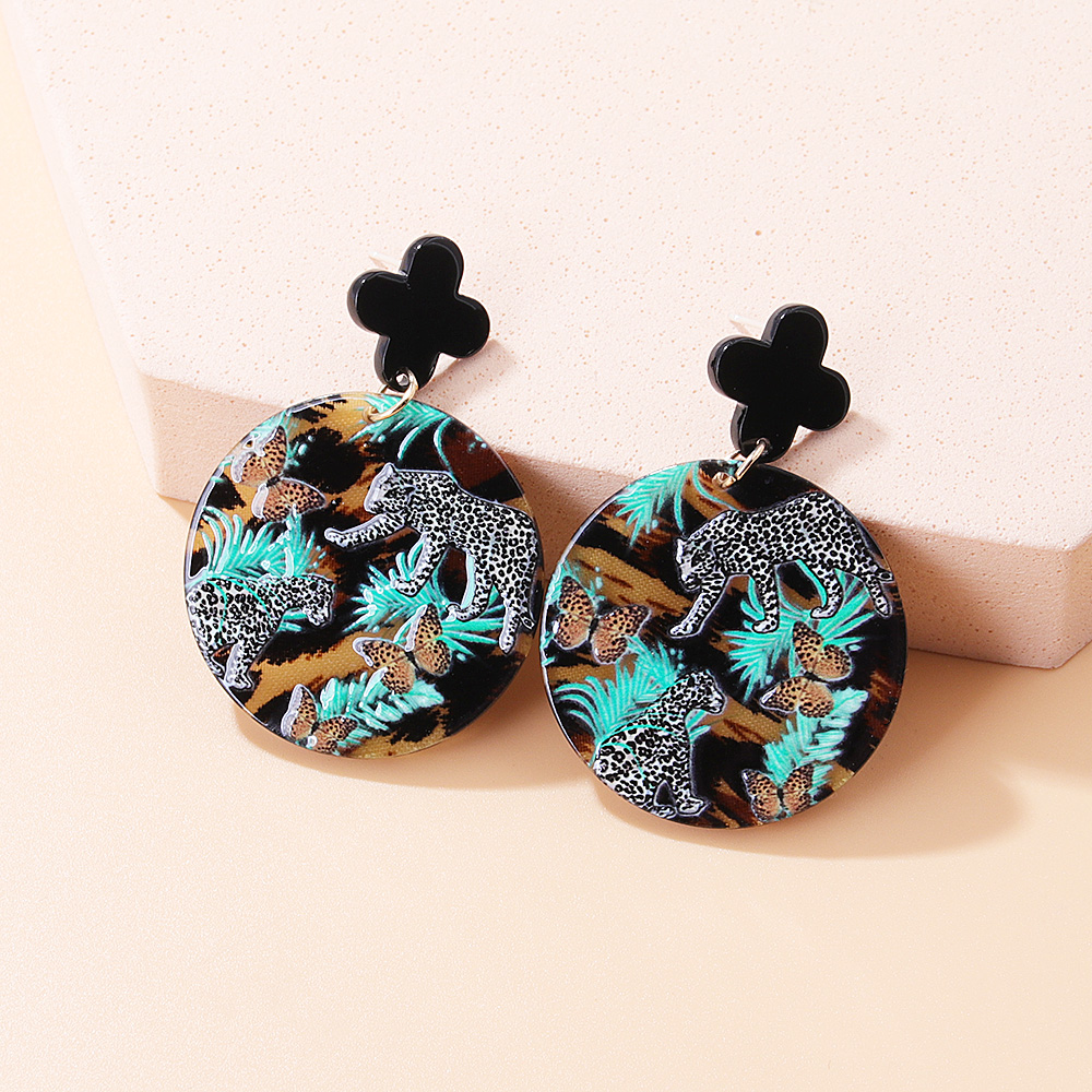 Cute Geometric Ditsy Floral Flower Arylic Printing Drop Earrings display picture 12
