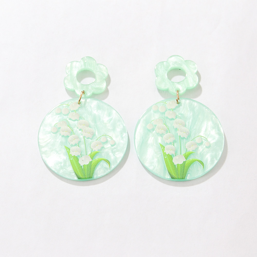Cute Geometric Ditsy Floral Flower Arylic Printing Drop Earrings display picture 14