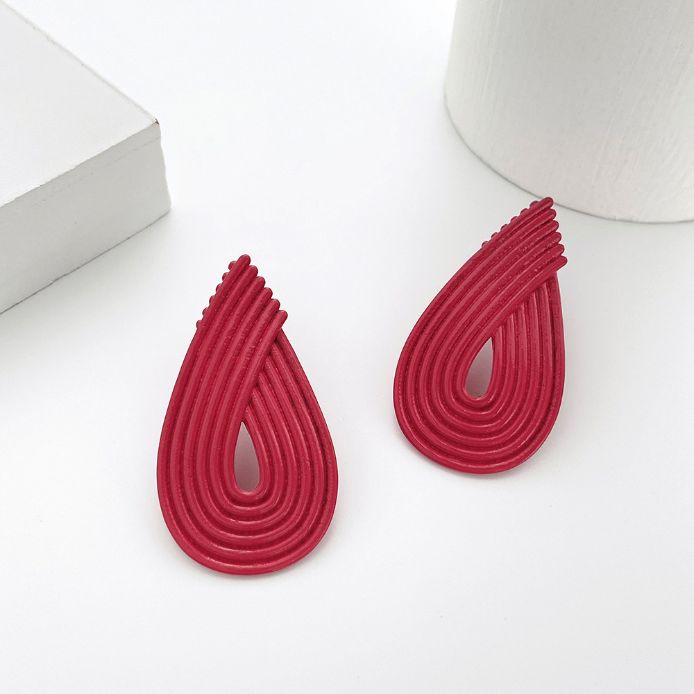 Simple Style Water Droplets Alloy Plating Ear Studs display picture 7