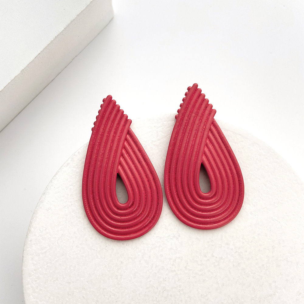 Simple Style Water Droplets Alloy Plating Ear Studs display picture 8