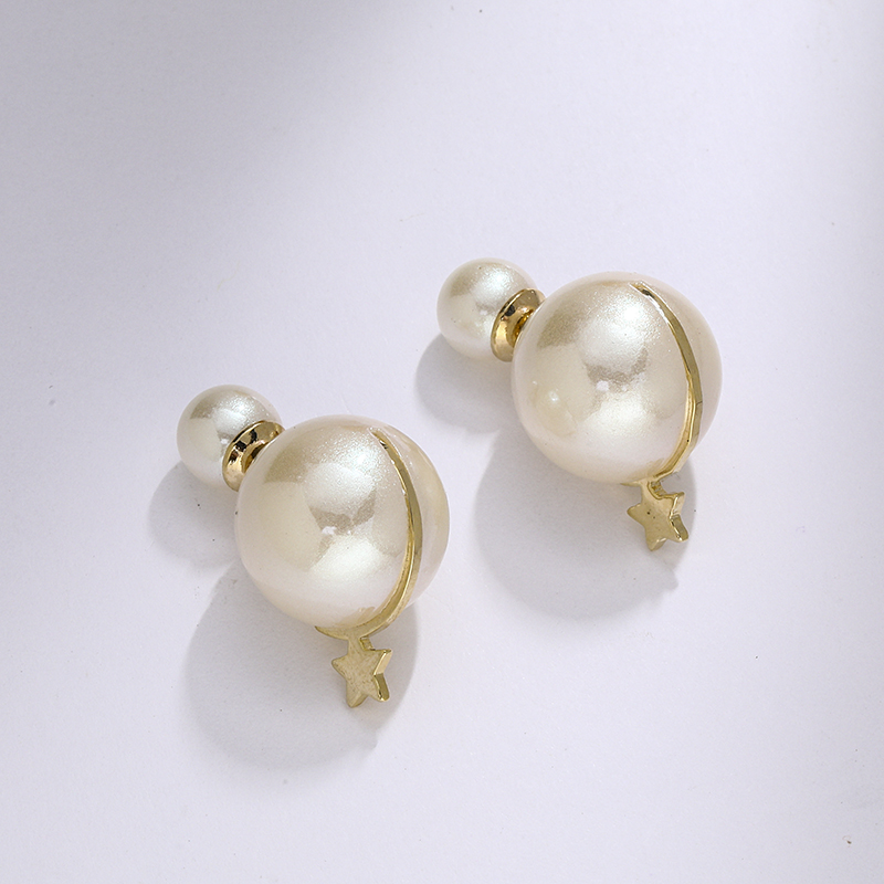 Nouveauté Perle Alliage Incruster Perle Boucles D'oreilles 1 Paire display picture 1