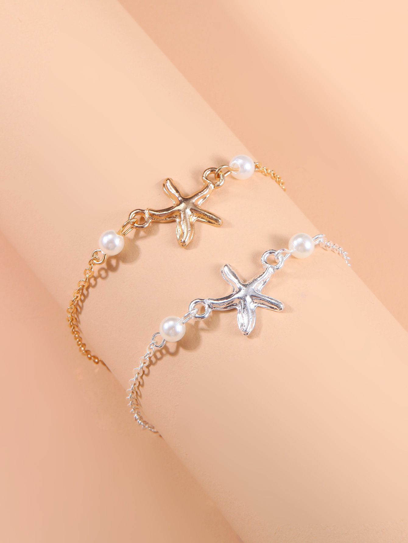 Style Simple Étoile De Mer Alliage Perles Artificielles Femmes Bracelet De Cheville display picture 3