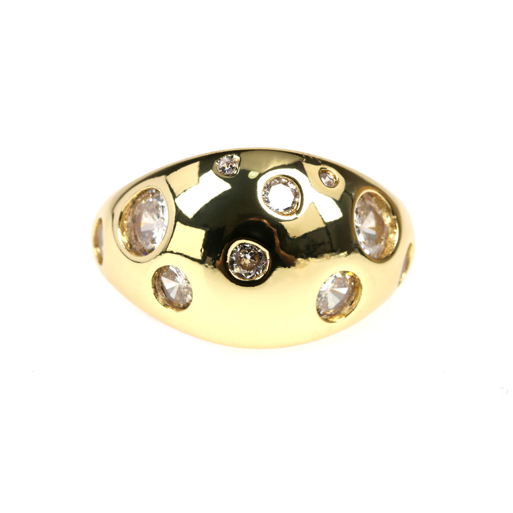 Fashion Geometric Copper Open Ring Inlaid Zircon Zircon Copper Rings display picture 7