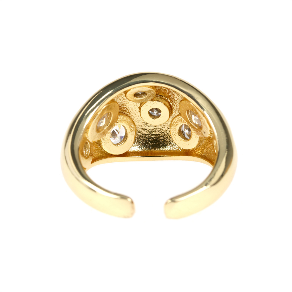 Fashion Geometric Copper Open Ring Inlaid Zircon Zircon Copper Rings display picture 5