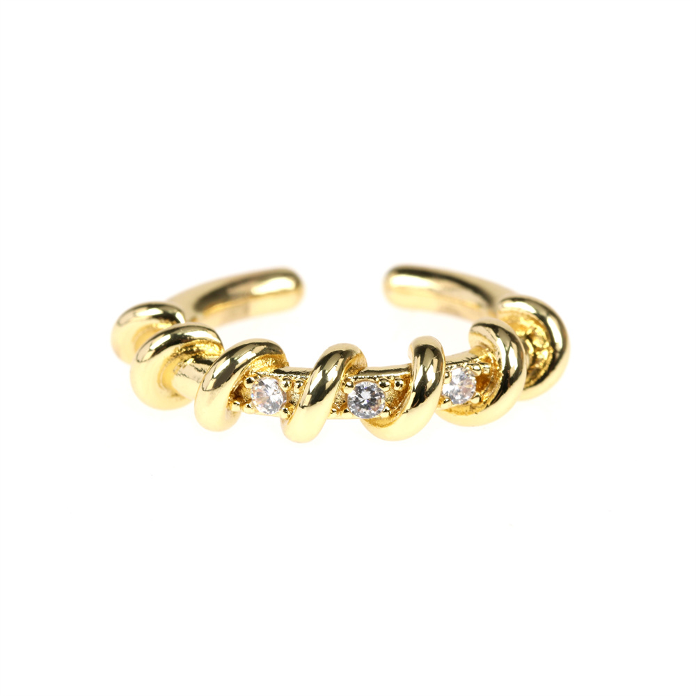 Fashion Geometric Copper Open Ring Inlaid Zircon Zircon Copper Rings display picture 5