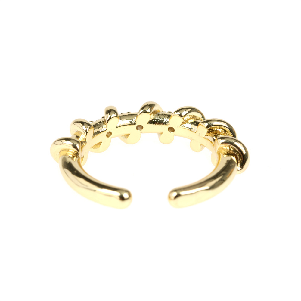 Fashion Geometric Copper Open Ring Inlaid Zircon Zircon Copper Rings display picture 4