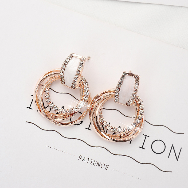 Fashion Geometric Alloy Plating Artificial Rhinestones Ear Studs 1 Pair display picture 5