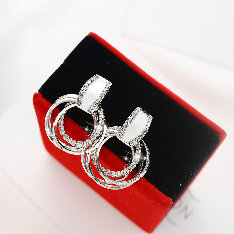 Fashion Geometric Alloy Plating Artificial Rhinestones Ear Studs 1 Pair display picture 7