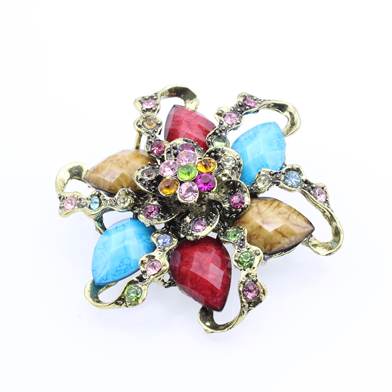 Elegant Flower Alloy Plating Artificial Rhinestones Women's Brooches display picture 1