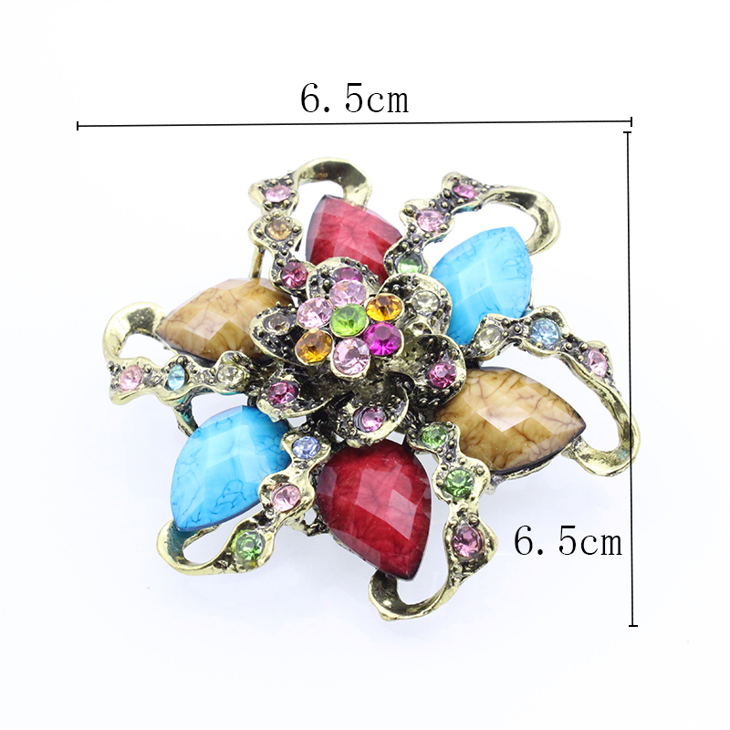 Elegant Flower Alloy Plating Artificial Rhinestones Women's Brooches display picture 2