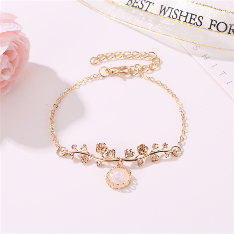 Pastoral Flower Alloy Inlay Bracelets display picture 4