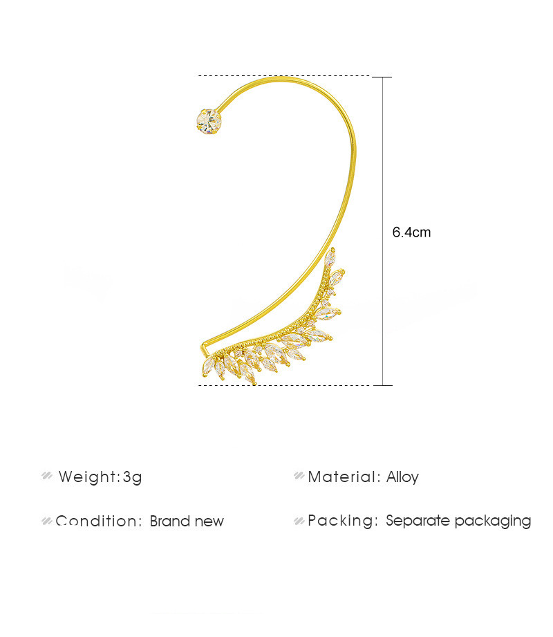 Fashion Leaves Alloy Plating Artificial Rhinestones Ear Clips display picture 2