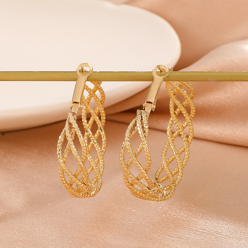 Retro Twist Alloy Plating Earrings display picture 3