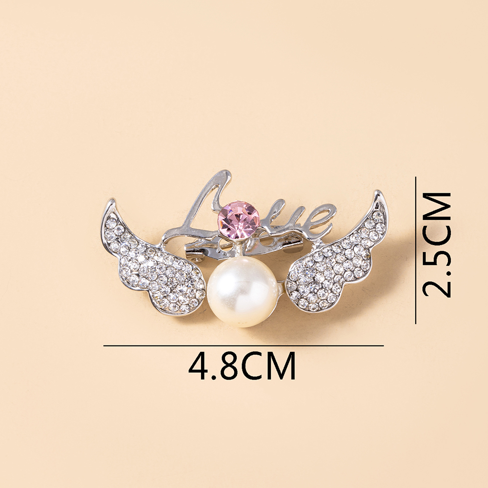Cute Wings Alloy Plating Artificial Pearl Brooches display picture 1