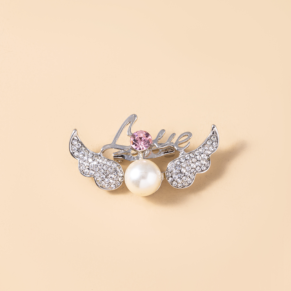 Cute Wings Alloy Plating Artificial Pearl Brooches display picture 2
