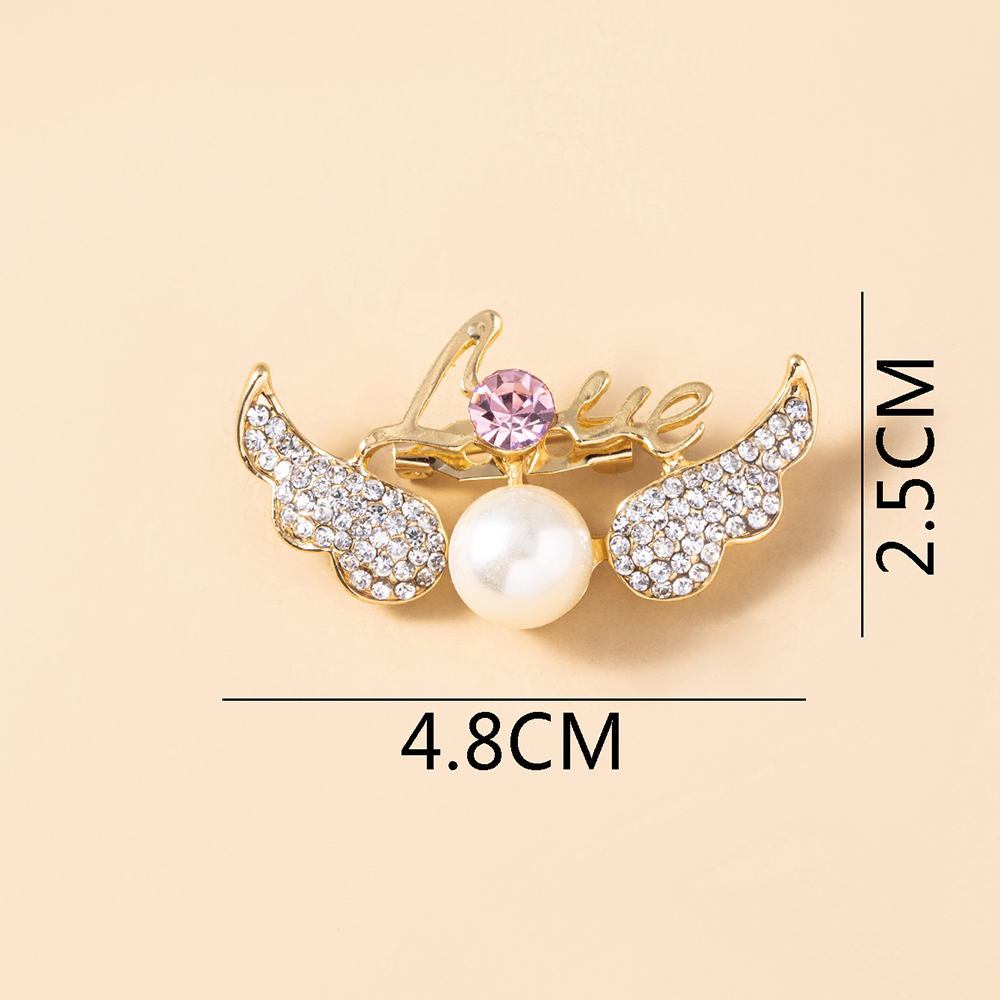 Cute Wings Alloy Plating Artificial Pearl Brooches display picture 6