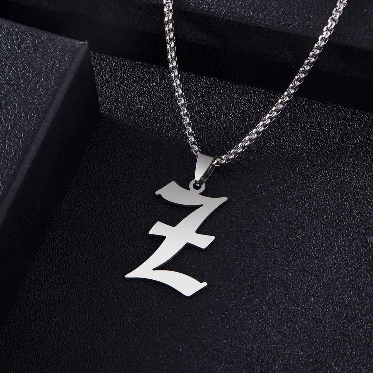 Gothic Letter Stainless Steel Necklace Plating Stainless Steel Necklaces display picture 3