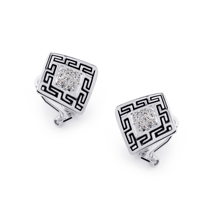 Retro Geometric Alloy Inlay Artificial Rhinestones Earrings Necklace display picture 1
