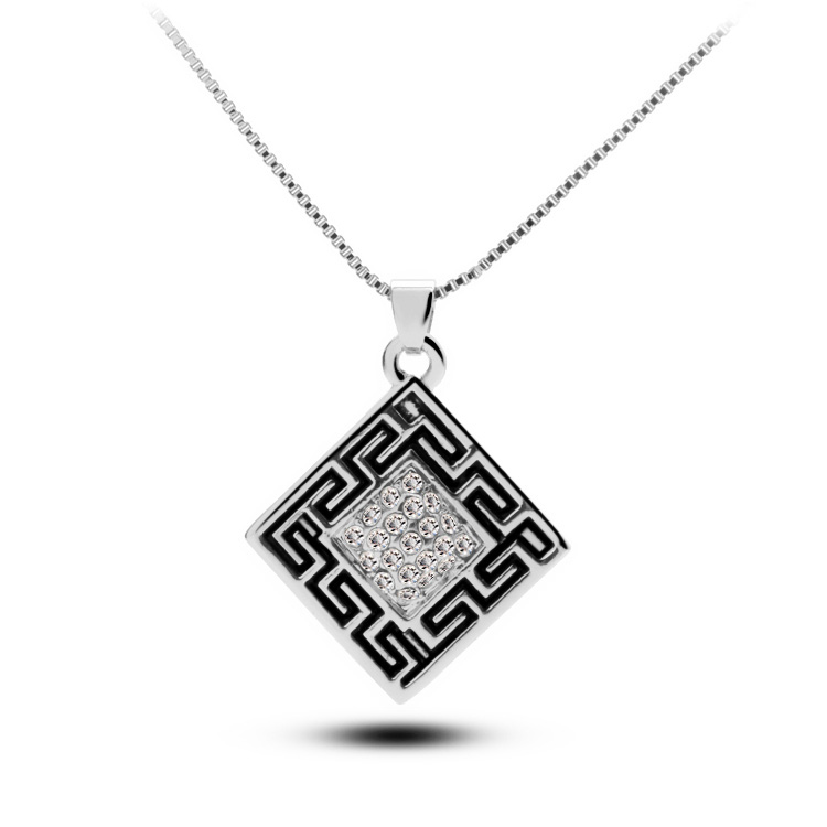 Retro Geometric Alloy Inlay Artificial Rhinestones Earrings Necklace display picture 2