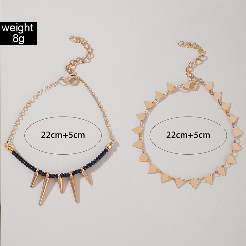 Fashion Triangle Alloy Plating Anklet 2 Pieces display picture 6