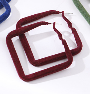 Einfacher Stil Quadrat Synthetische Faser Metall Aushöhlen Ohrringe display picture 3