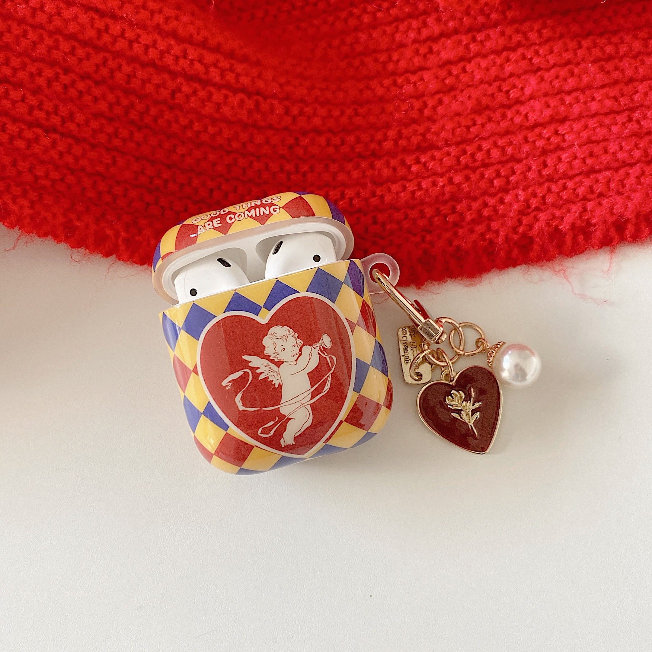 Rose Red Love Angel + Pendant Imd Craft Suitable For 1/2/pro/3 Earphone Sleeves display picture 6
