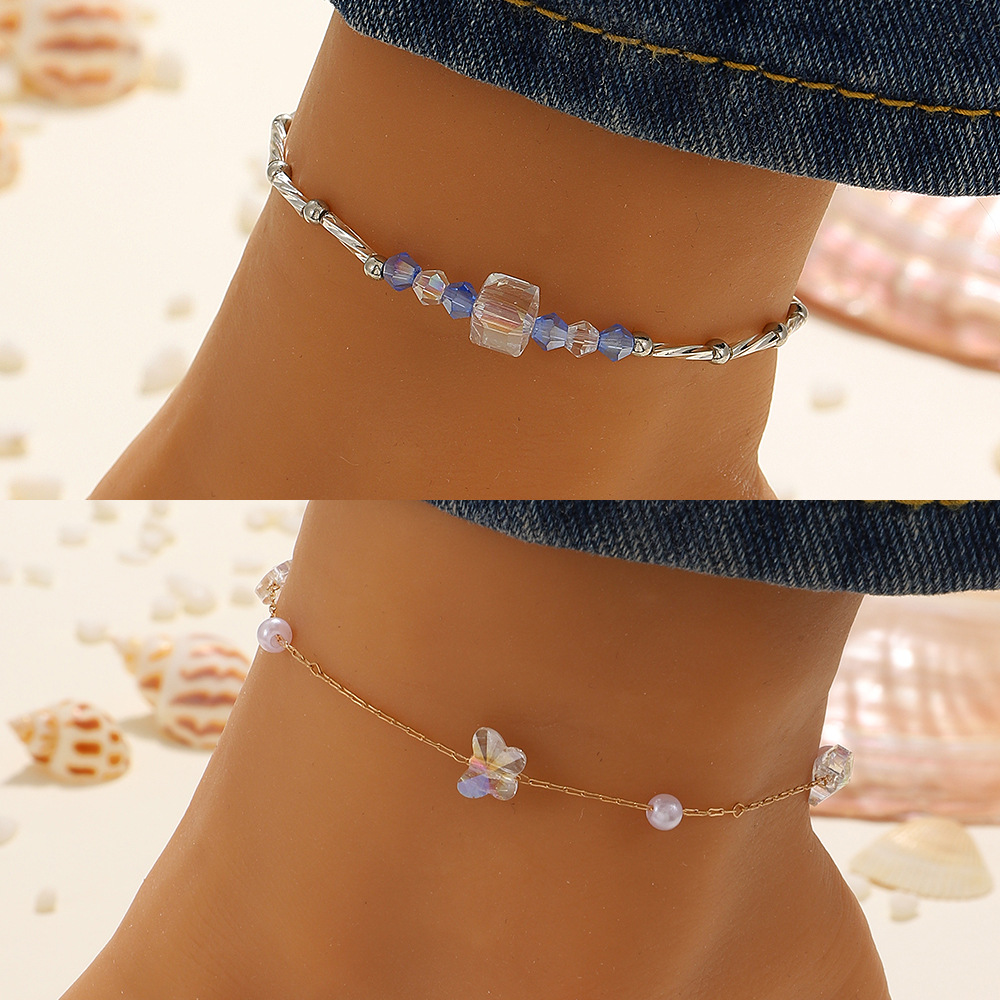Fashion Butterfly Alloy Inlaid Resin Resin Anklet 1 Piece display picture 1