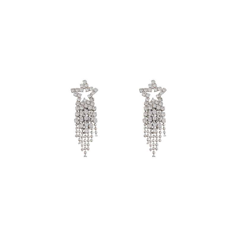 Shiny Star Alloy Inlay Rhinestone Earrings 1 Pair display picture 1