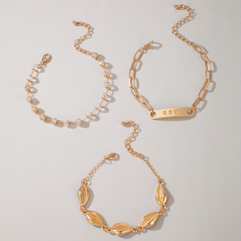 Fashion Alloy Geometric Pattern Shell Bracelet Beach Copper Bracelets display picture 2