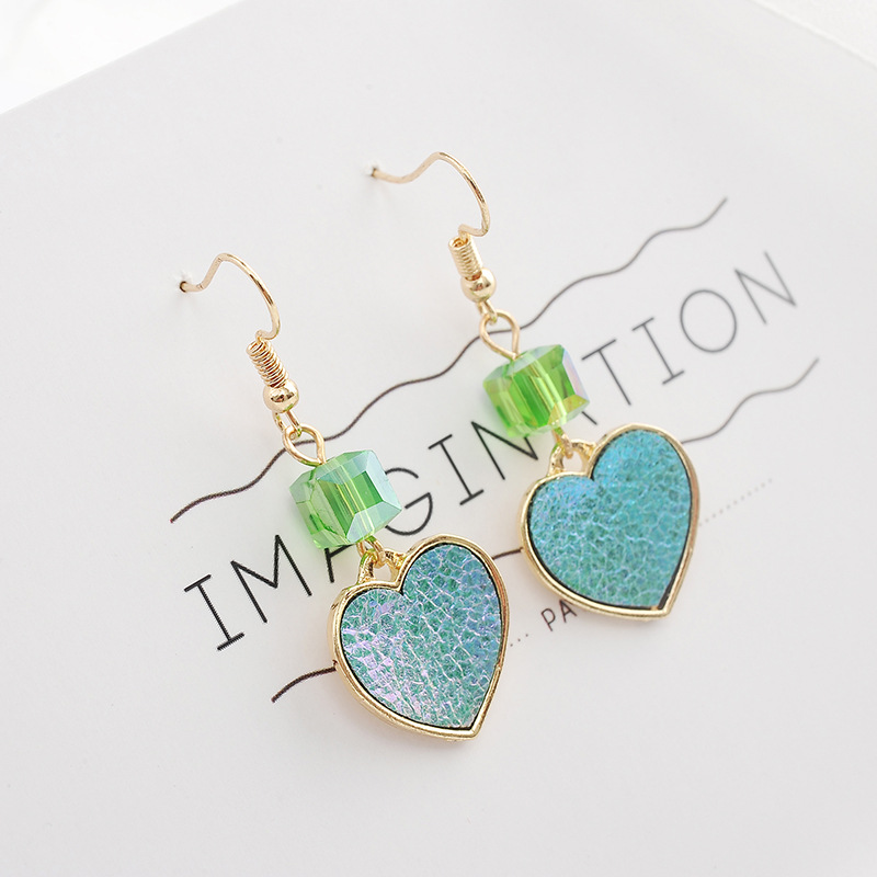 Fashion Heart Shape Alloy Plating Artificial Crystal Earrings 1 Pair display picture 2