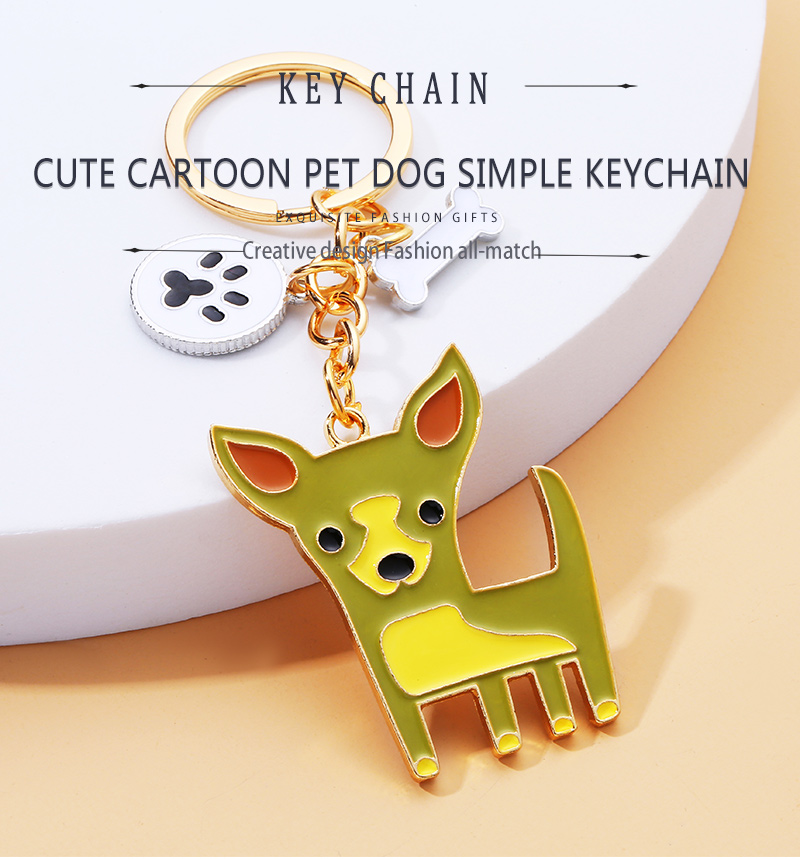 Cute Dog Alloy Epoxy Keychain 1 Piece display picture 1